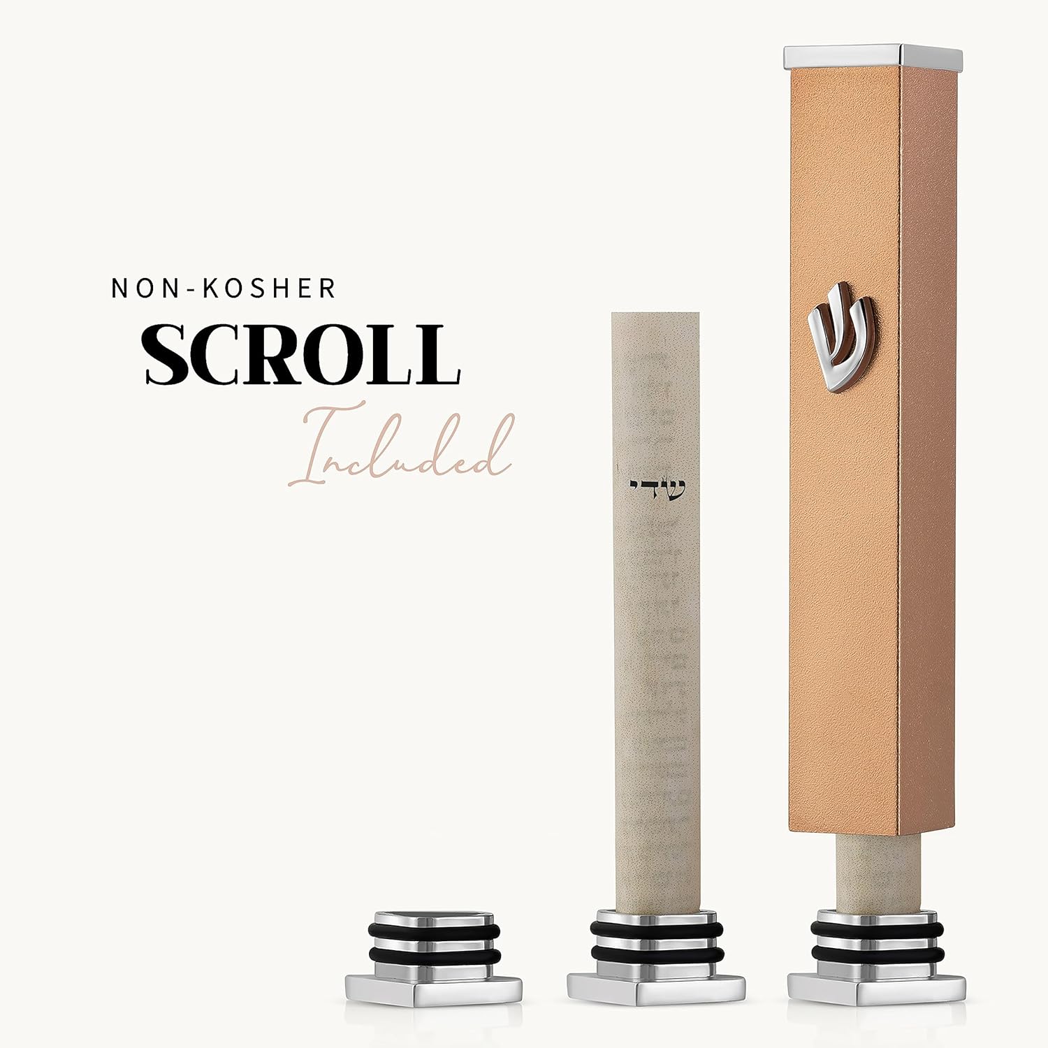 SURI Modern Mezuzah with Non Kosher Scroll and Adhesive