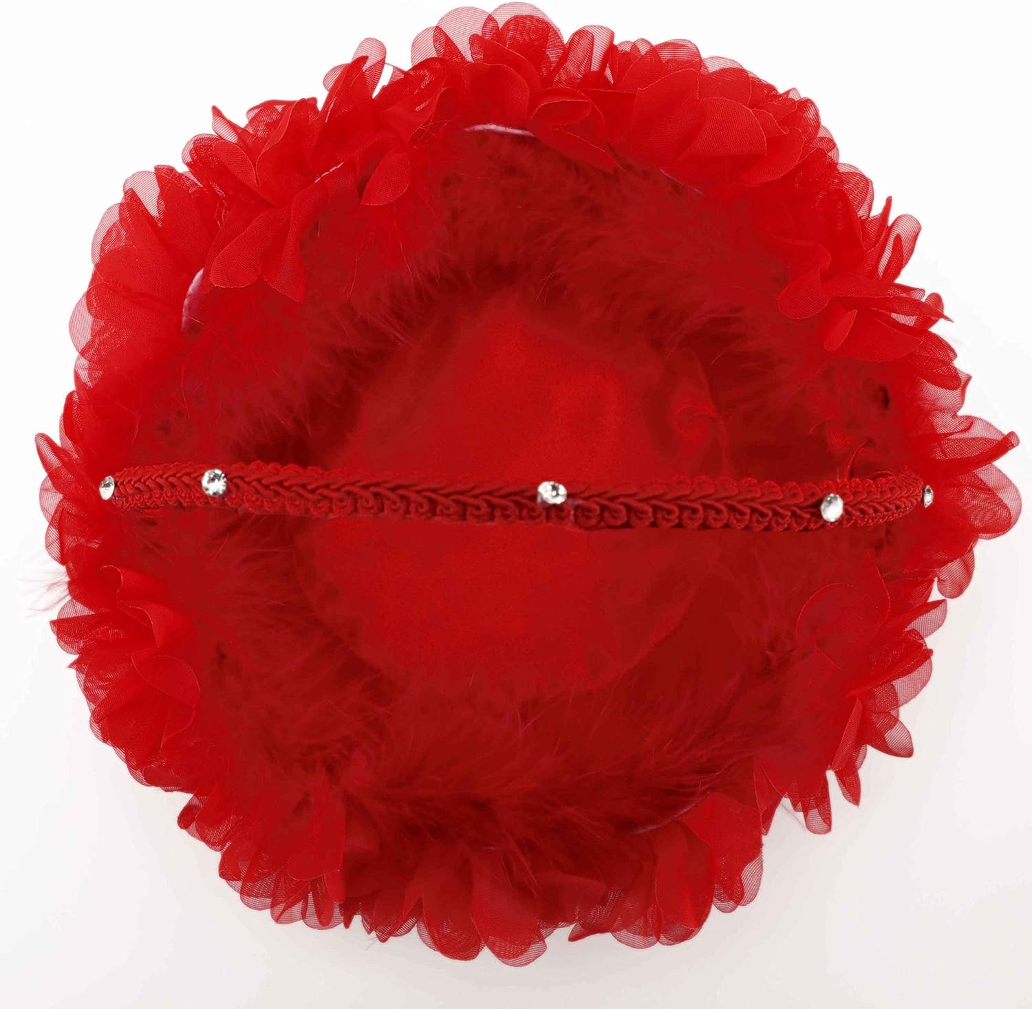 HE ANDI 9 Inch Red Flower Girl Basket