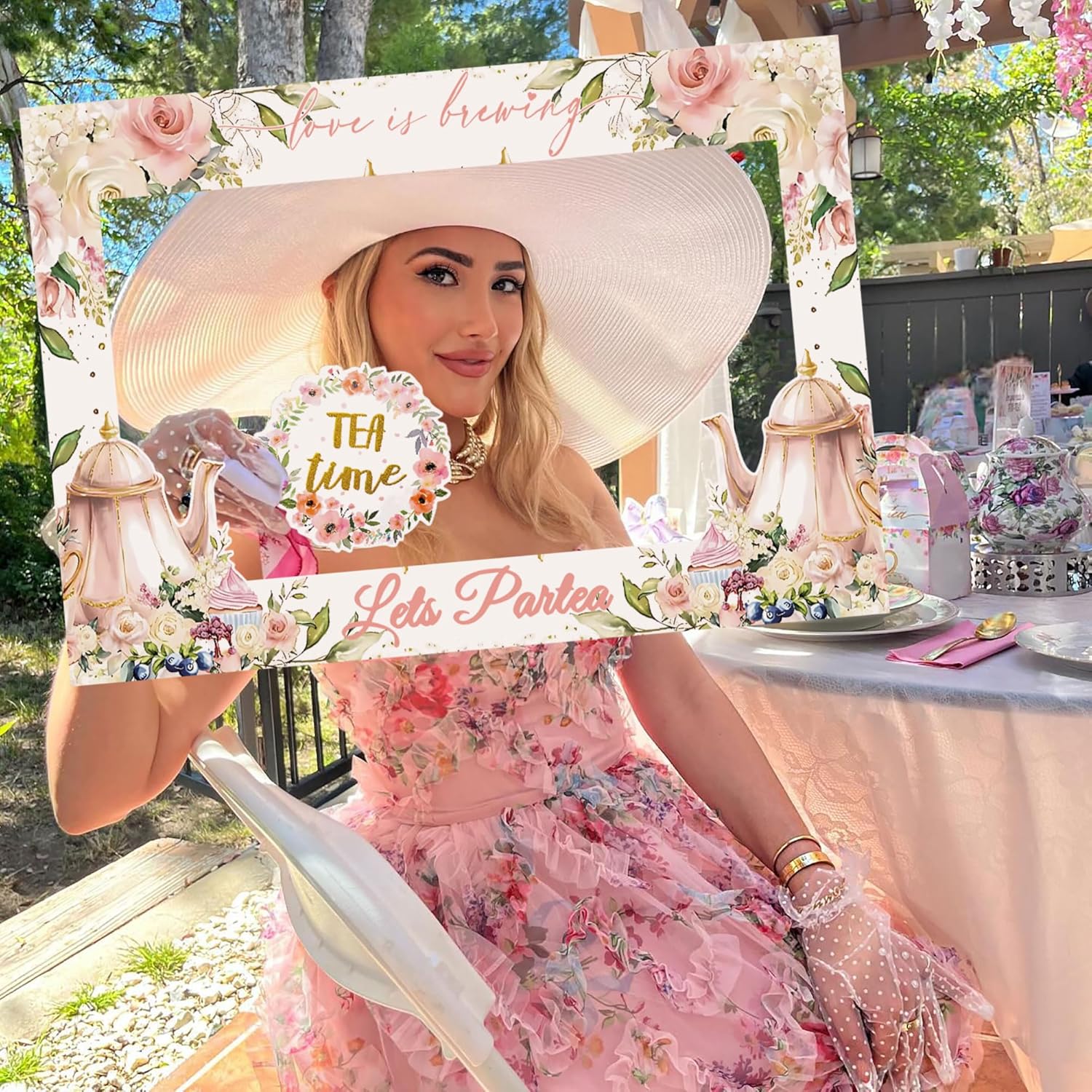 LaVenty Tea Party Photo Booth Props Frame