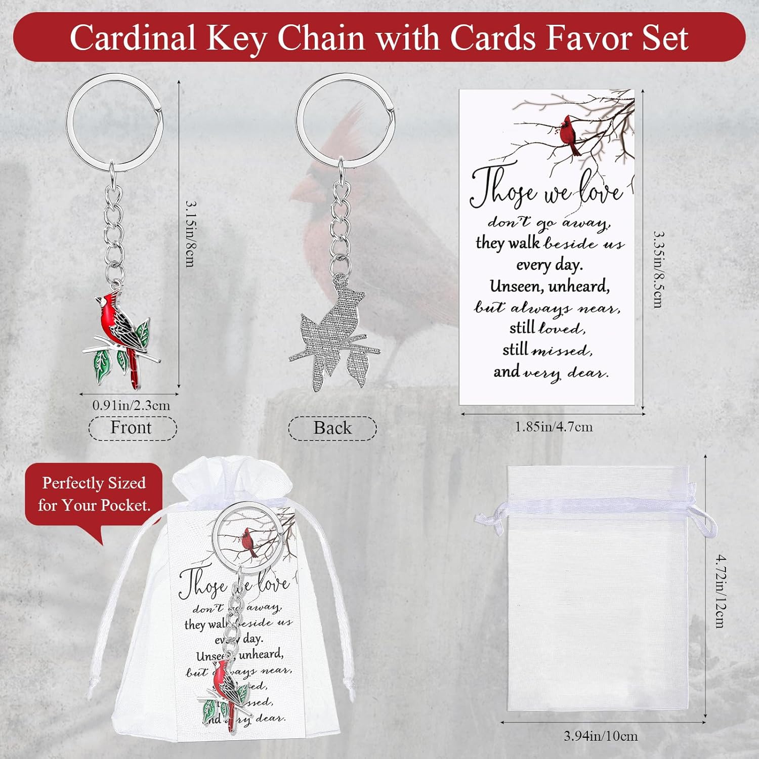 Ecally 20 Set Funeral Favors Keychain Celebration of Life Memorial Gifts