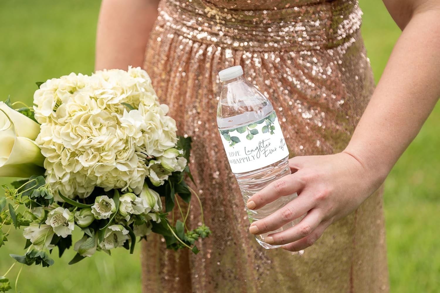 Eucalyptus Floral Water Bottle Wraps for Wedding Bridal Shower