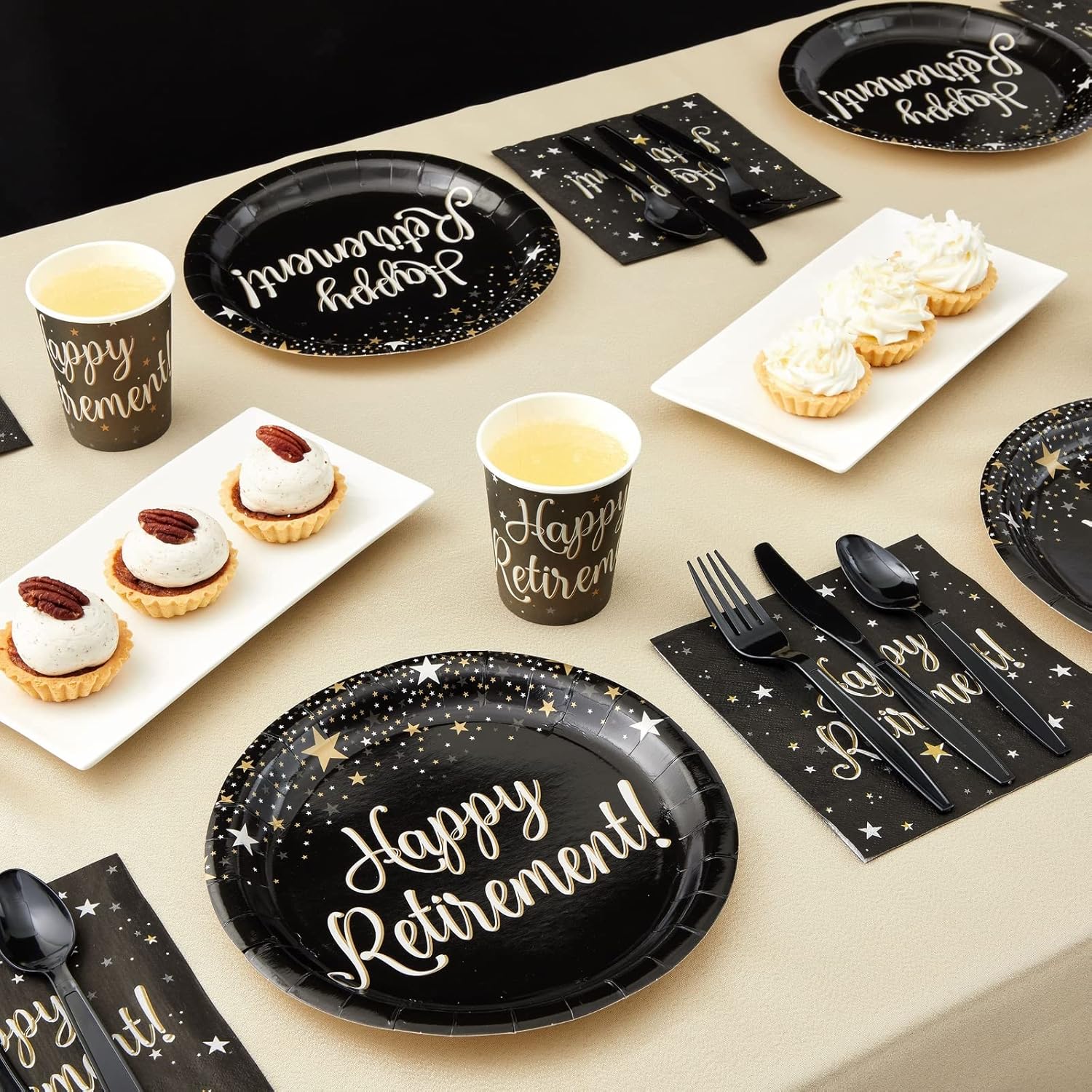 144-Piece Happy Retirement Party Supplies Set