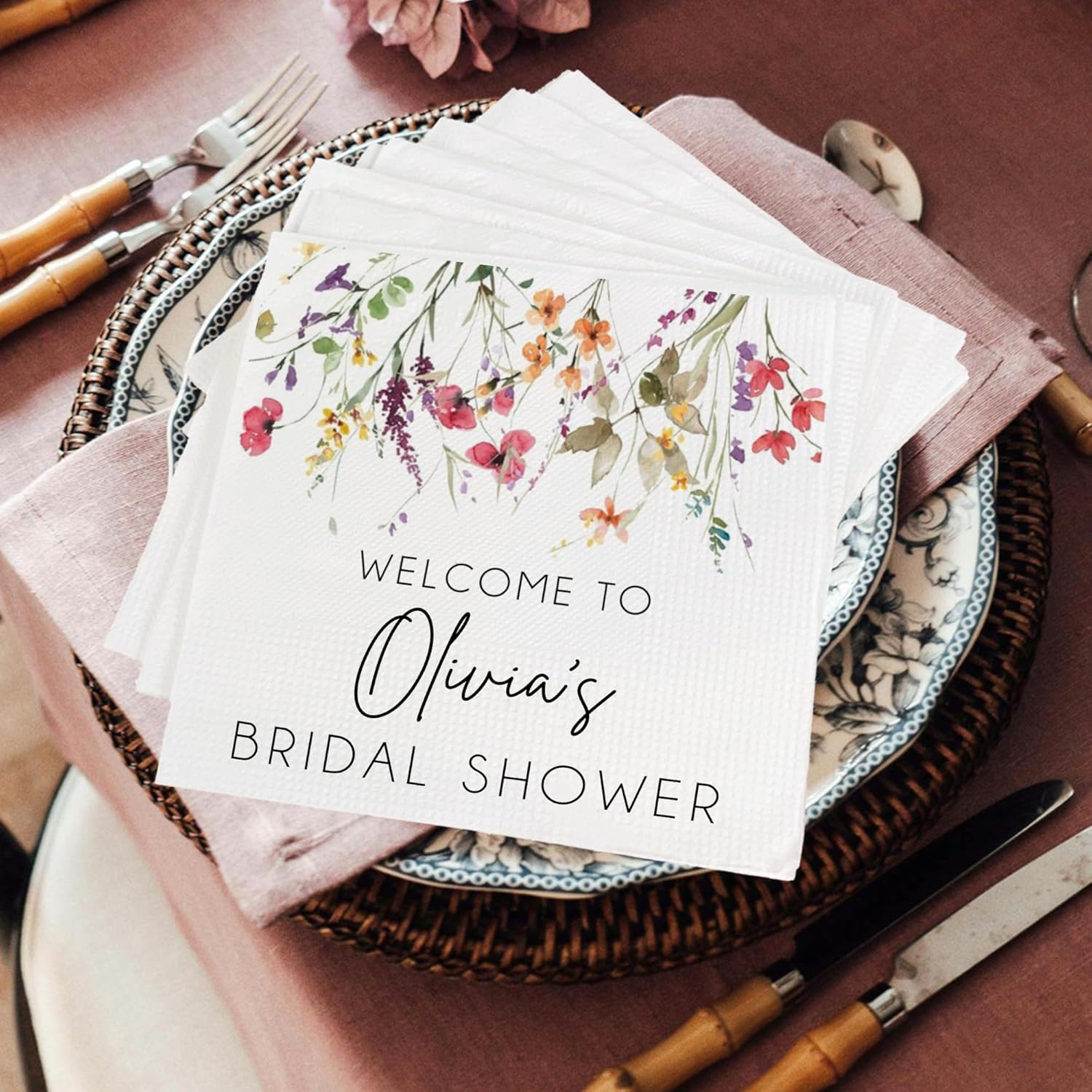 Custom Bridal Shower Napkins with 15-1000 Packs