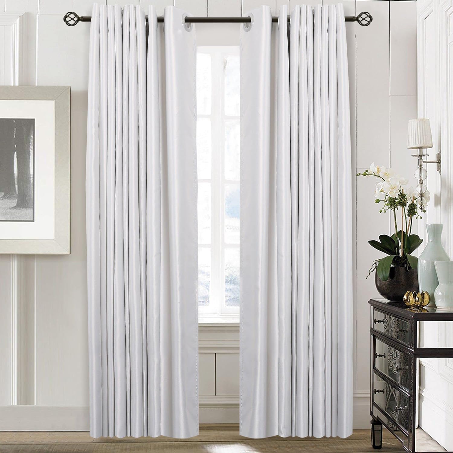 VOREFF Twisted Cage Curtain Rod Finials Set of 2 Coffee Brown