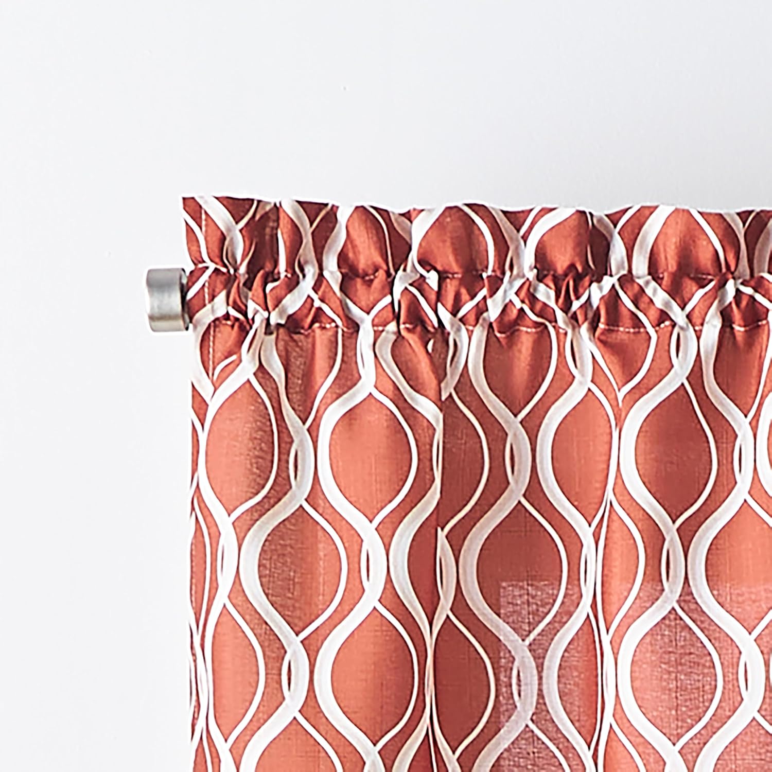 CHF Morocco Ogee Print Scallop Valance 58W x 14L Inch Clay