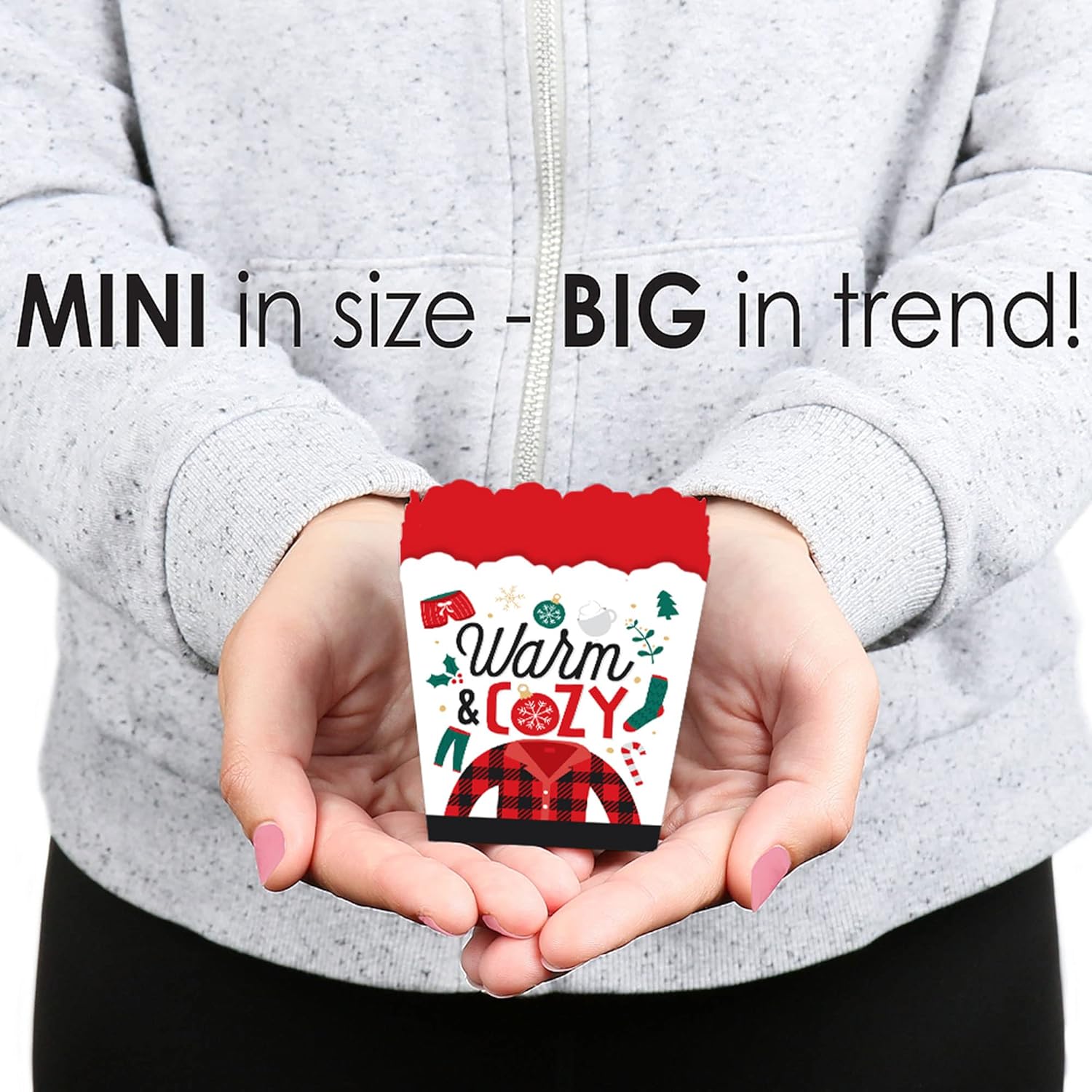 Big Dot of Happiness Christmas Pajamas Mini Favor Boxes Set of 12