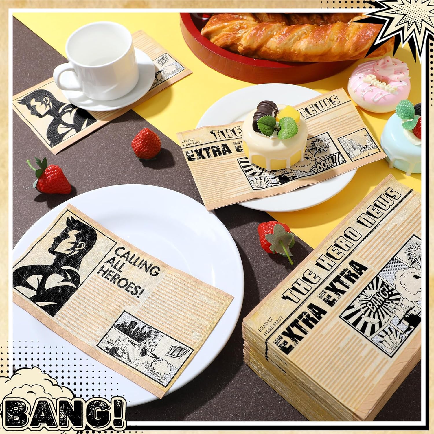 Crtiin 100 Pcs Hero Party Napkins