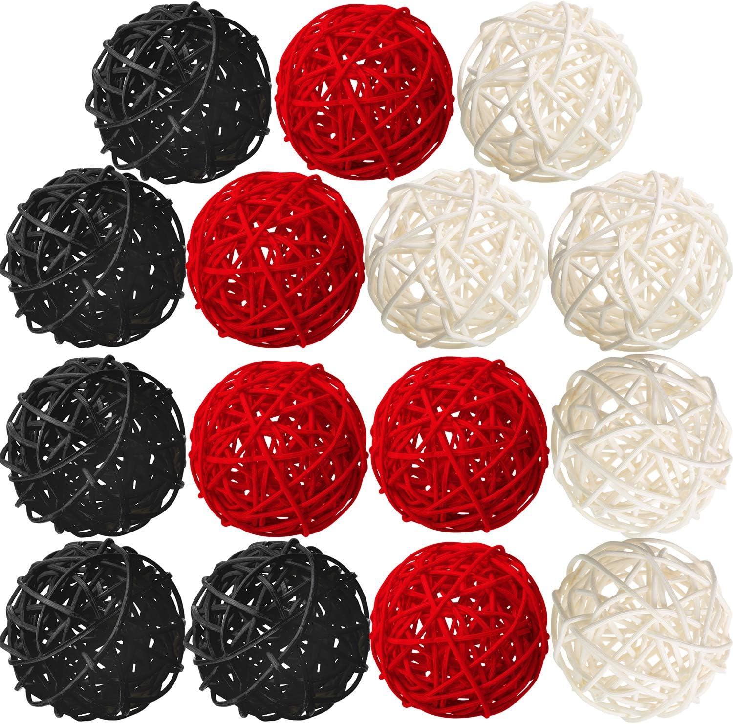 Yaomiao 15 Piece Wicker Rattan Decorative Orbs