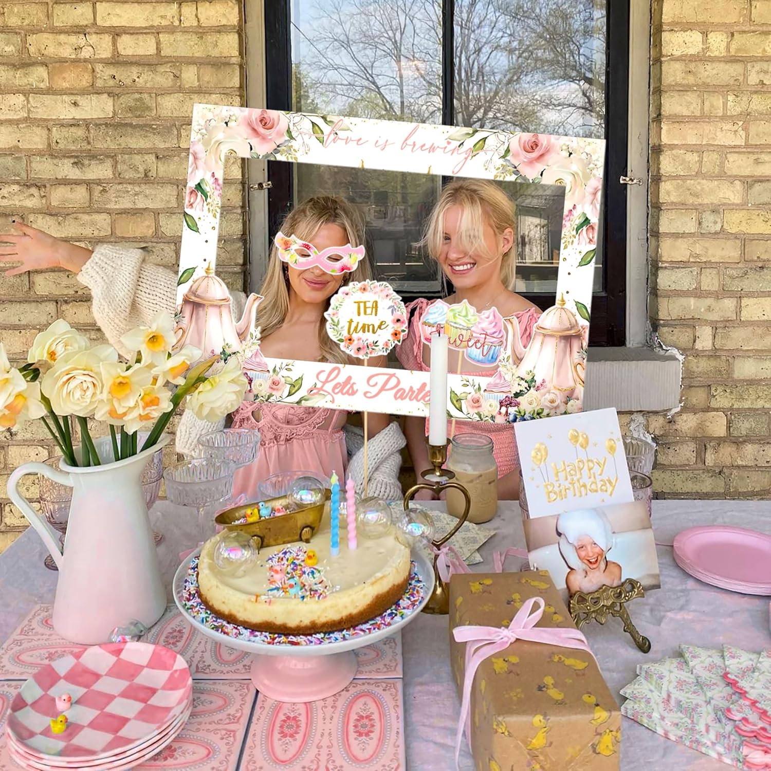 LaVenty Tea Party Photo Booth Props Frame