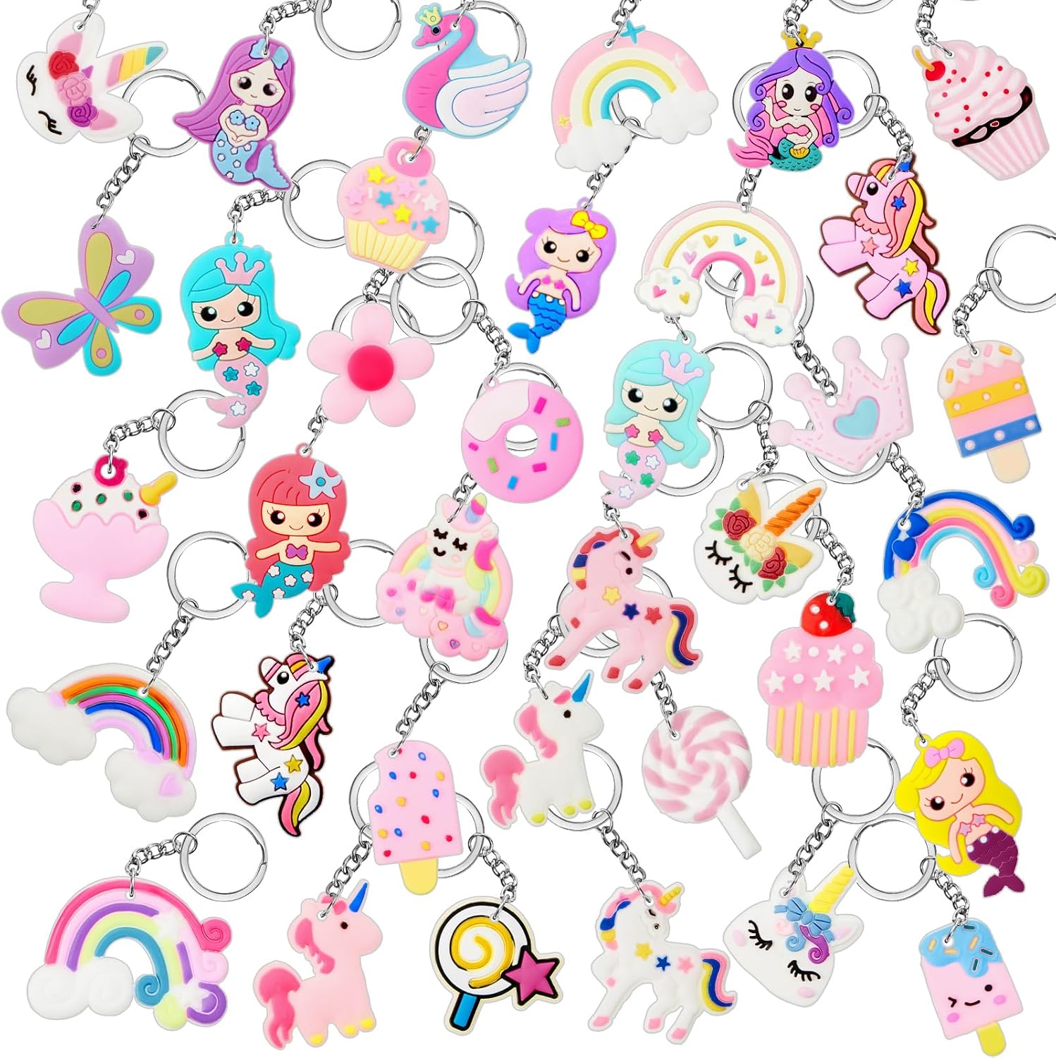 Batiyeer 36 Pack Cute Keychains for Parties and Gifts