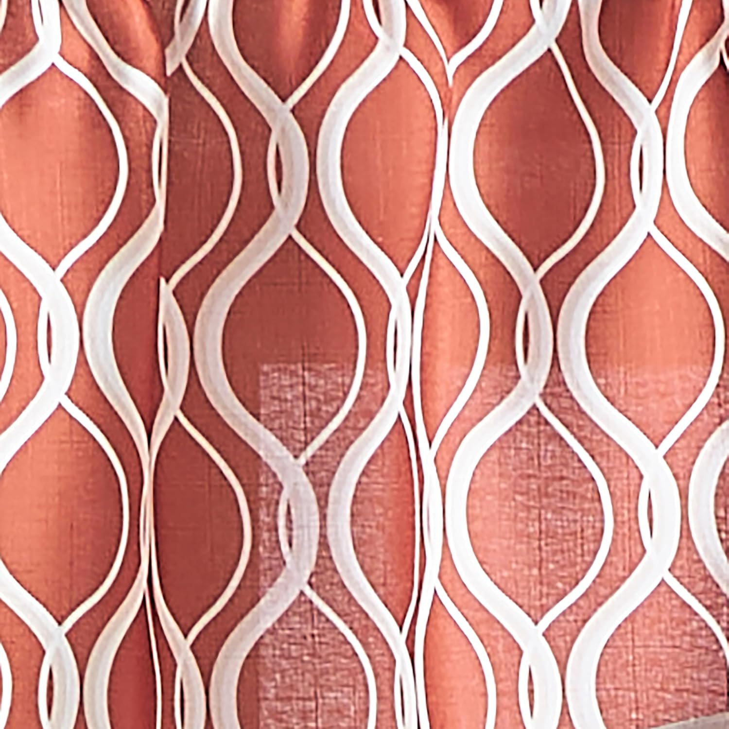 CHF Morocco Ogee Print Scallop Valance 58W x 14L Inch Clay