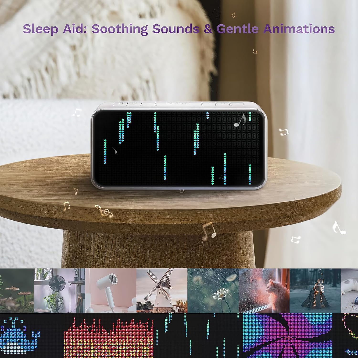 Dekala PixelRise Smart Alarm Clock for Bedroom