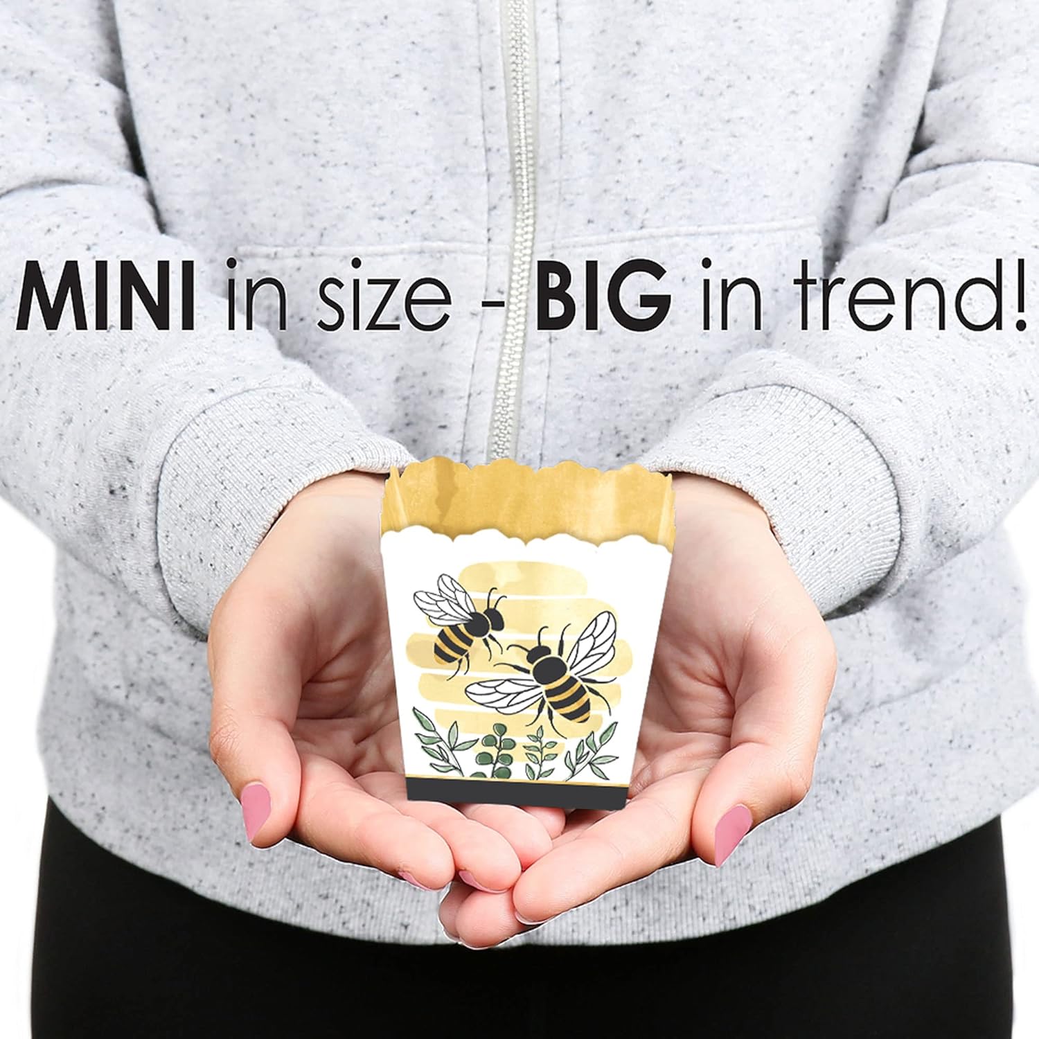 Big Dot of Happiness Little Bumblebee Party Favor Boxes Set of 12