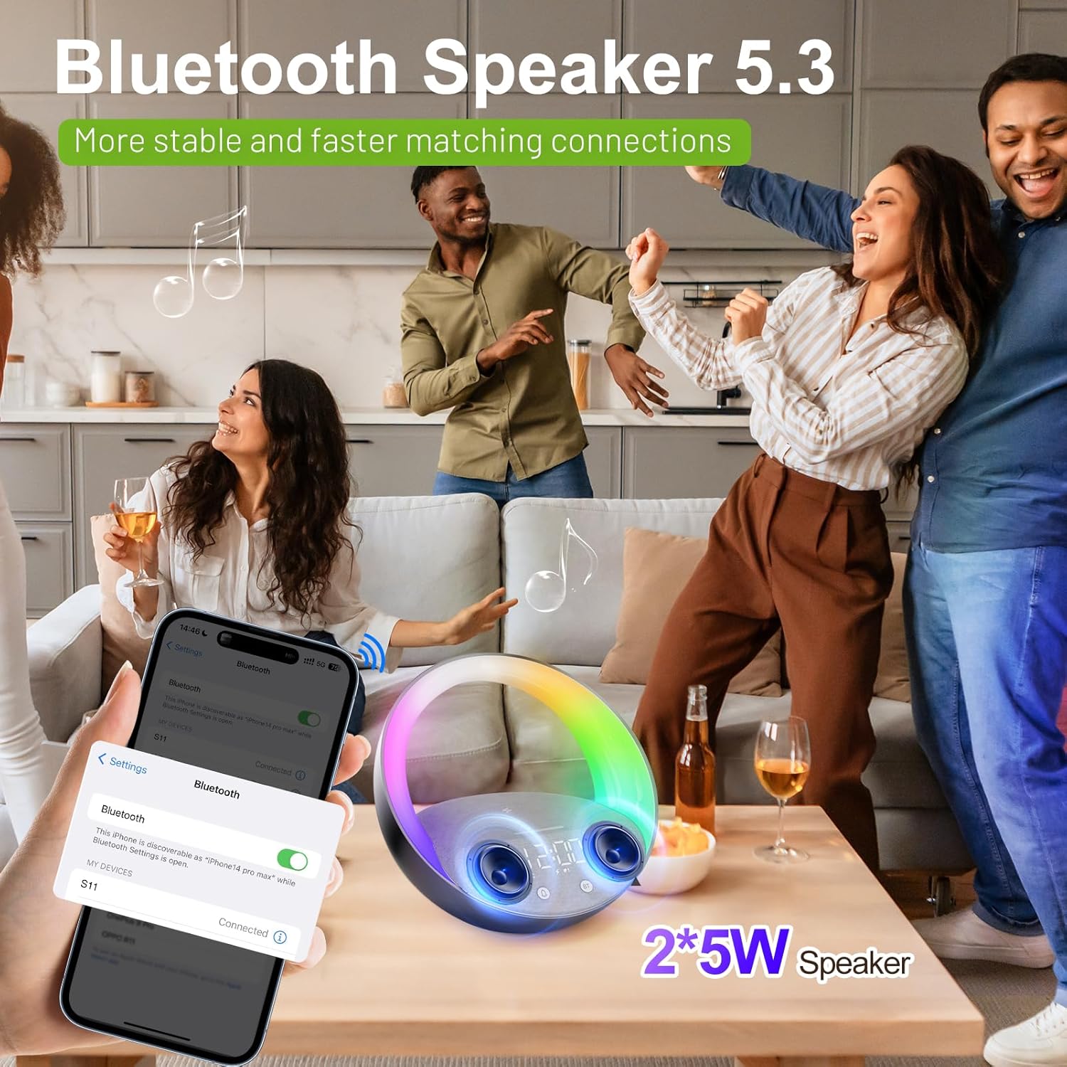 Bluetooth Alarm Clock with Sunrise Simulation and Night Light