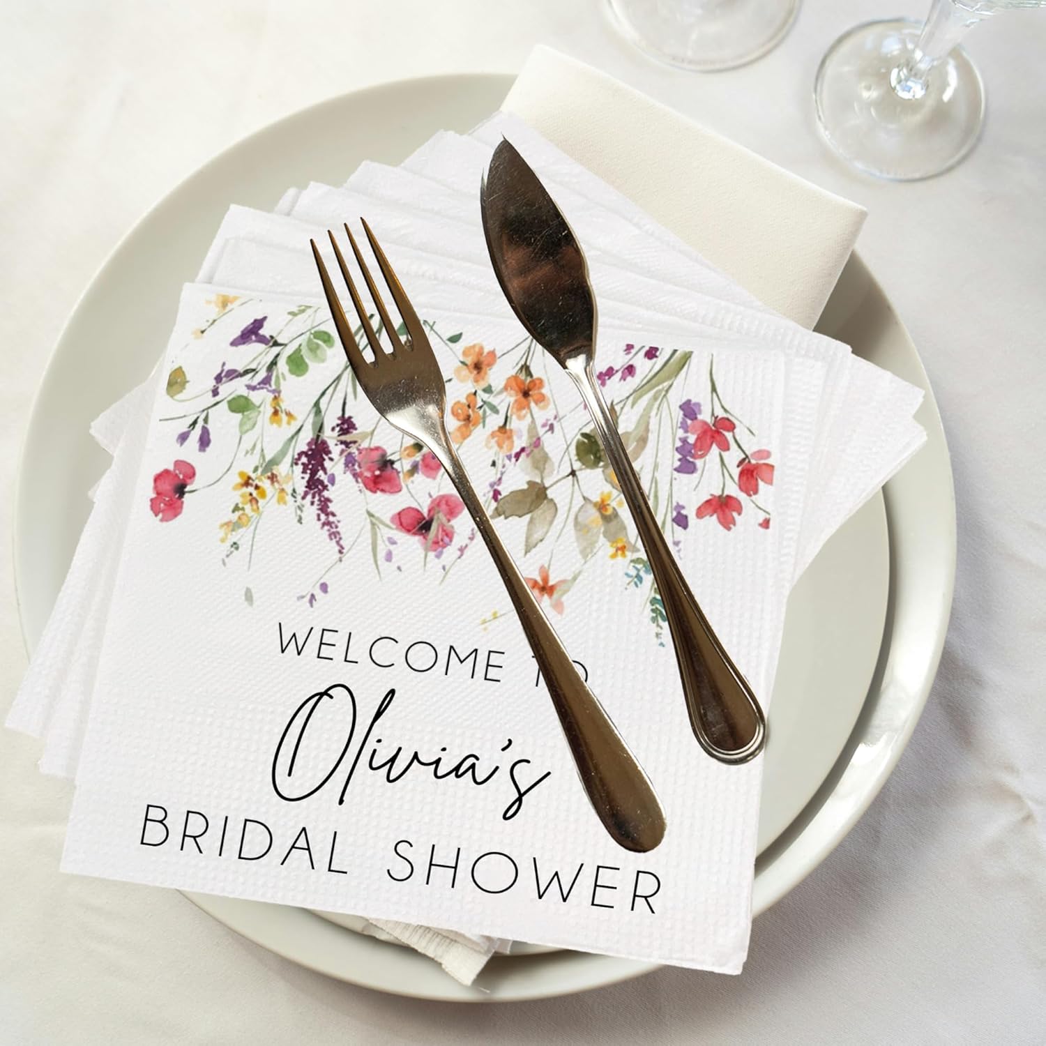 Custom Bridal Shower Napkins with 15-1000 Packs