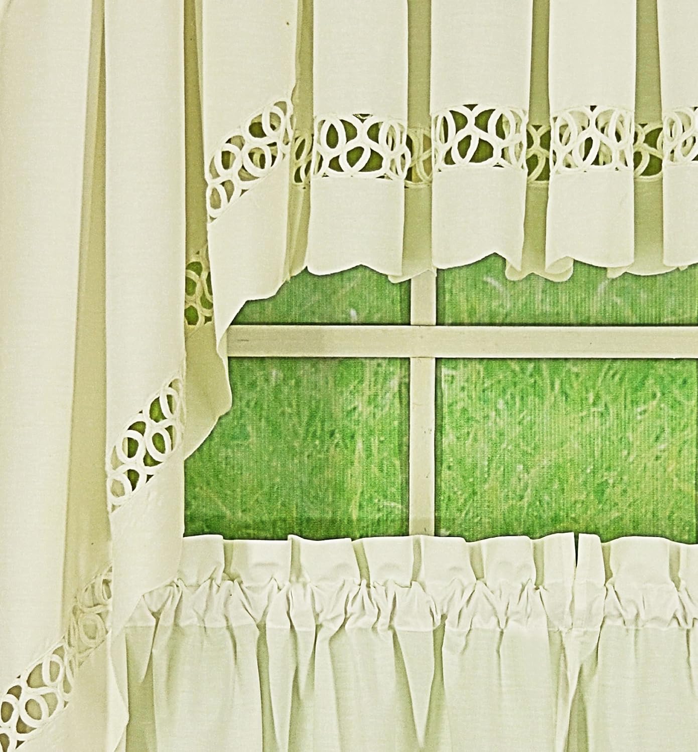 Todays Curtain Hellina Tapework Swag 38 Ecru 60 W x 38 L
