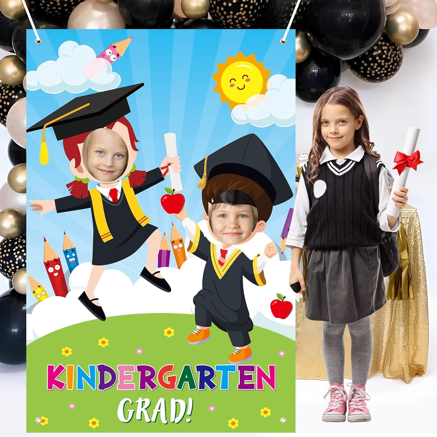 WATINC Kindergarten Graduation Photo Prop Frame