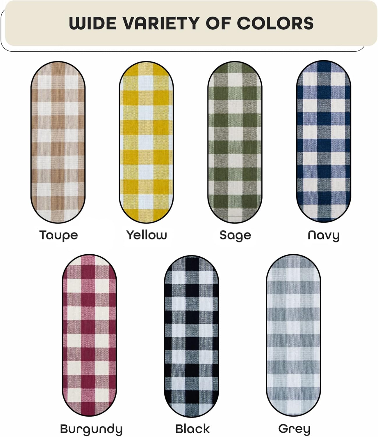 Buffalo Check Gathered Swag Curtains - 72x63 Inch Burgundy Ivory Pair