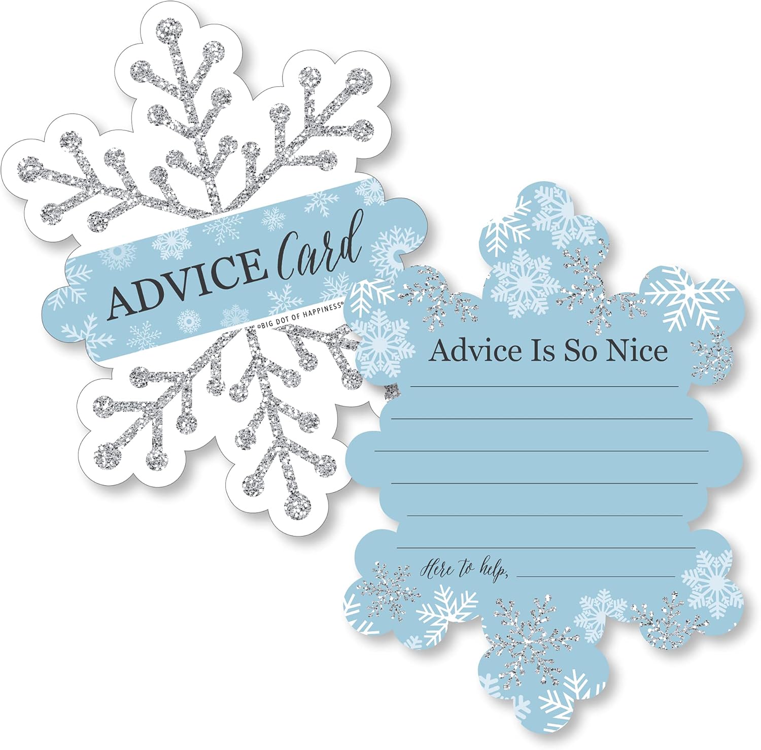 Winter Wonderland Snowflake Advice Cards Set of 20