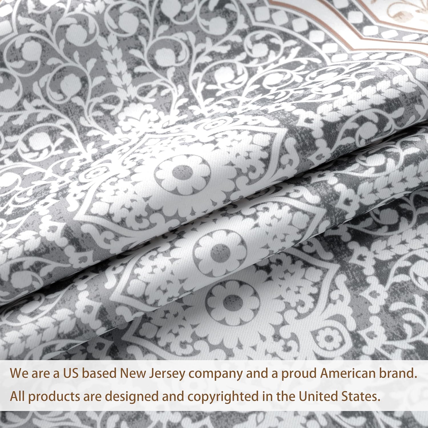 DriftAway Adrianne Damask Floral Valance 52x20 Inch