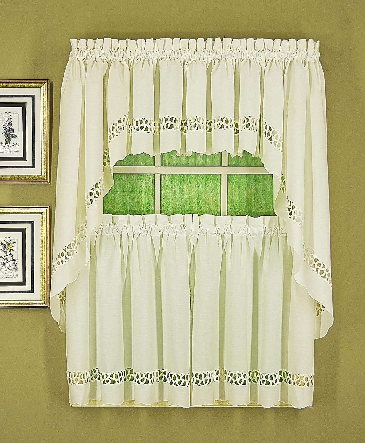 Todays Curtain Hellina Tapework Swag 38 Ecru 60 W x 38 L