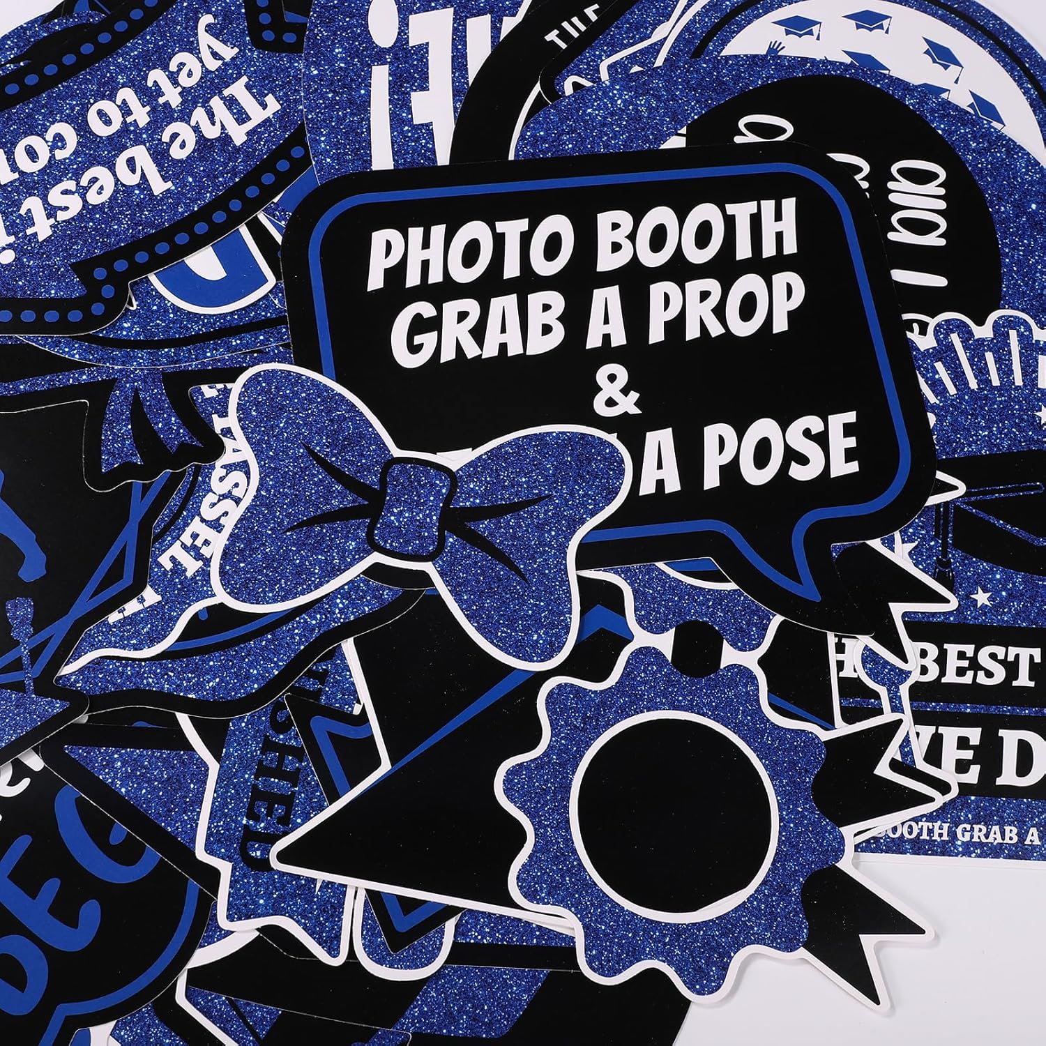 40pcs Graduation Photo Booth Props with Sticks