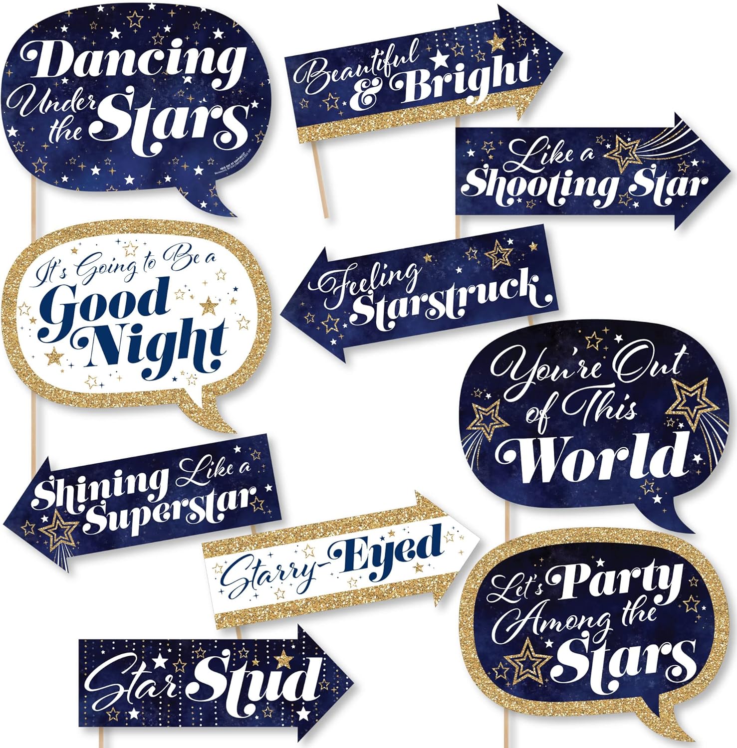 Big Dot of Happiness Funny Starry Skies Photo Booth Props Kit - 10 Piece