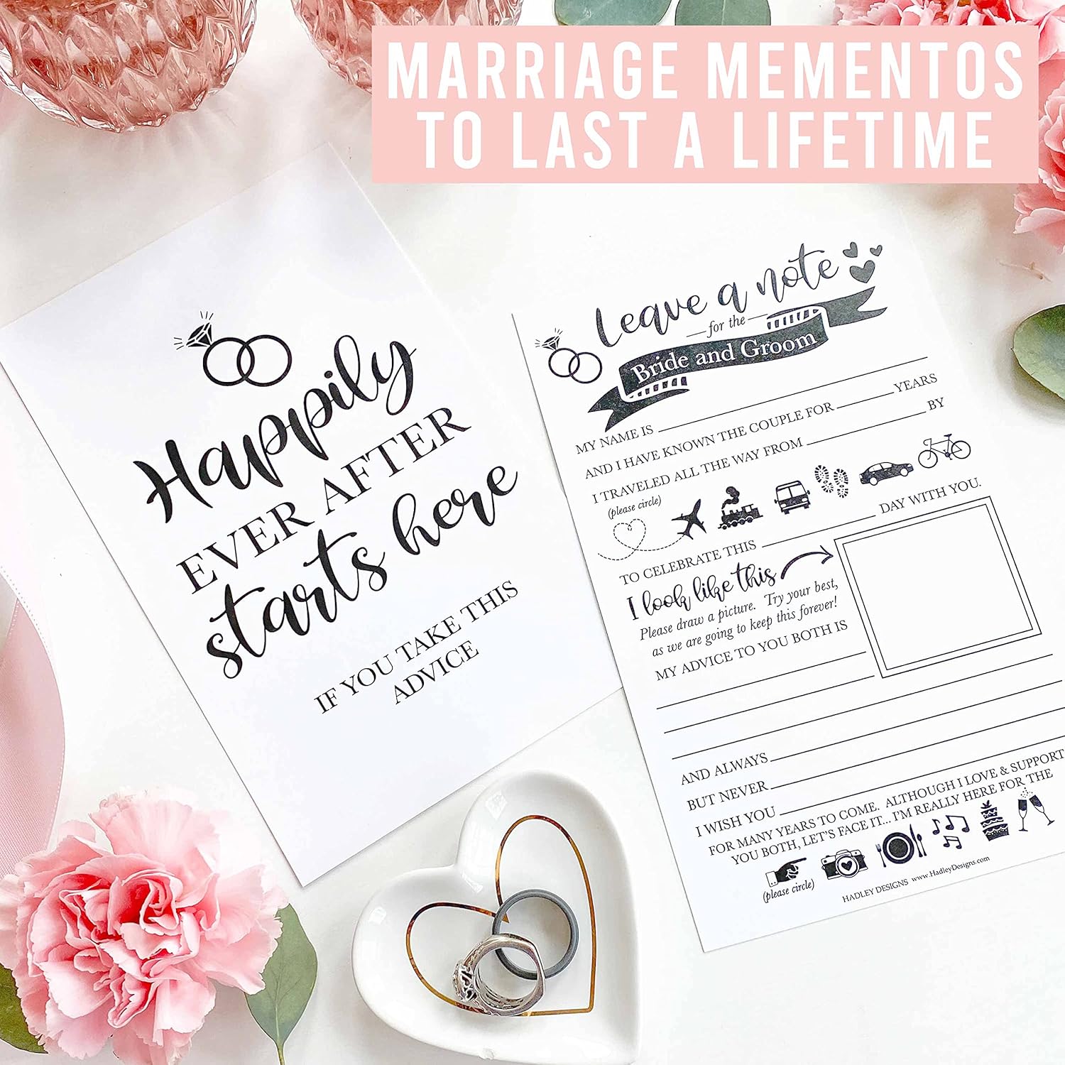 Hadley Designs 25 Wedding Advice Cards For Bride And Groom