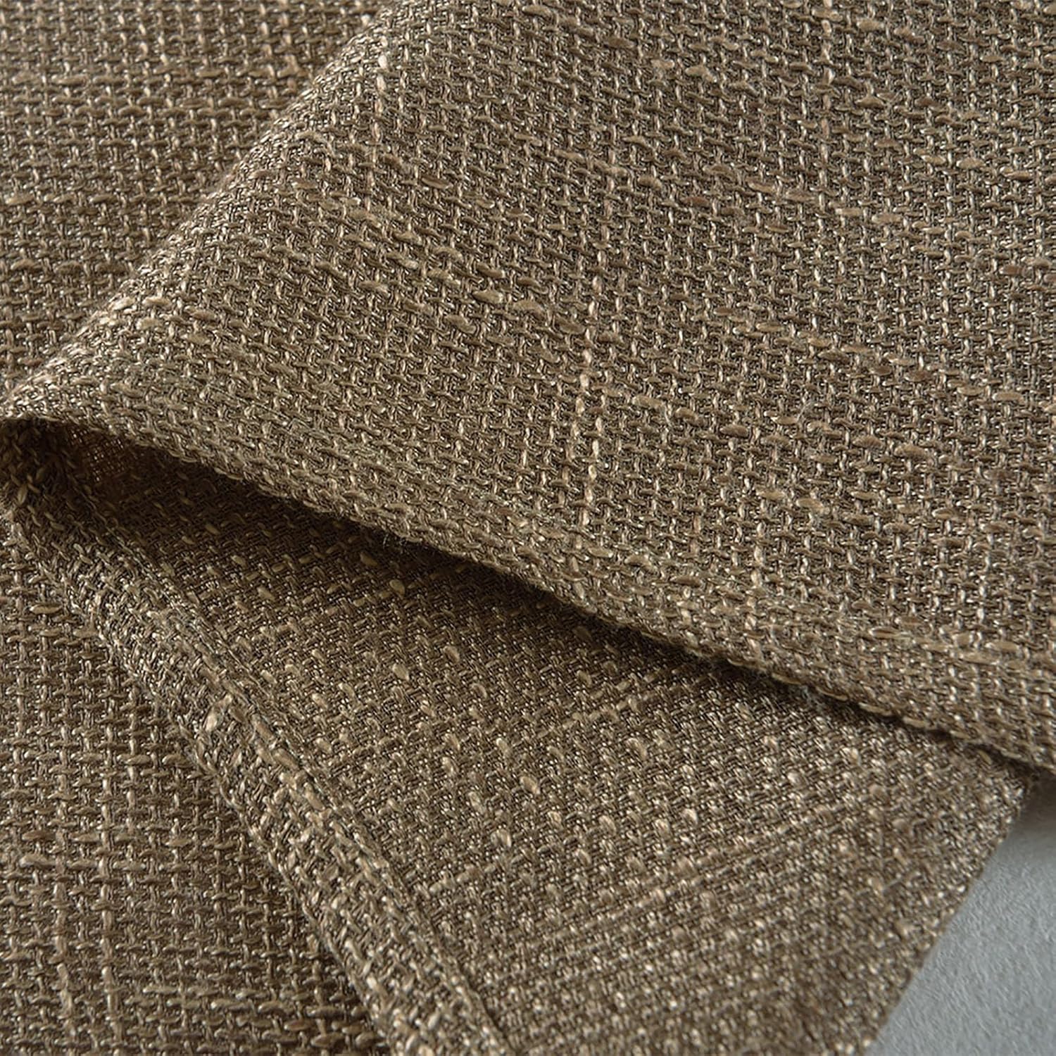 Valea Home Rustic Tan Burlap Look Valance Curtains 2 Panels