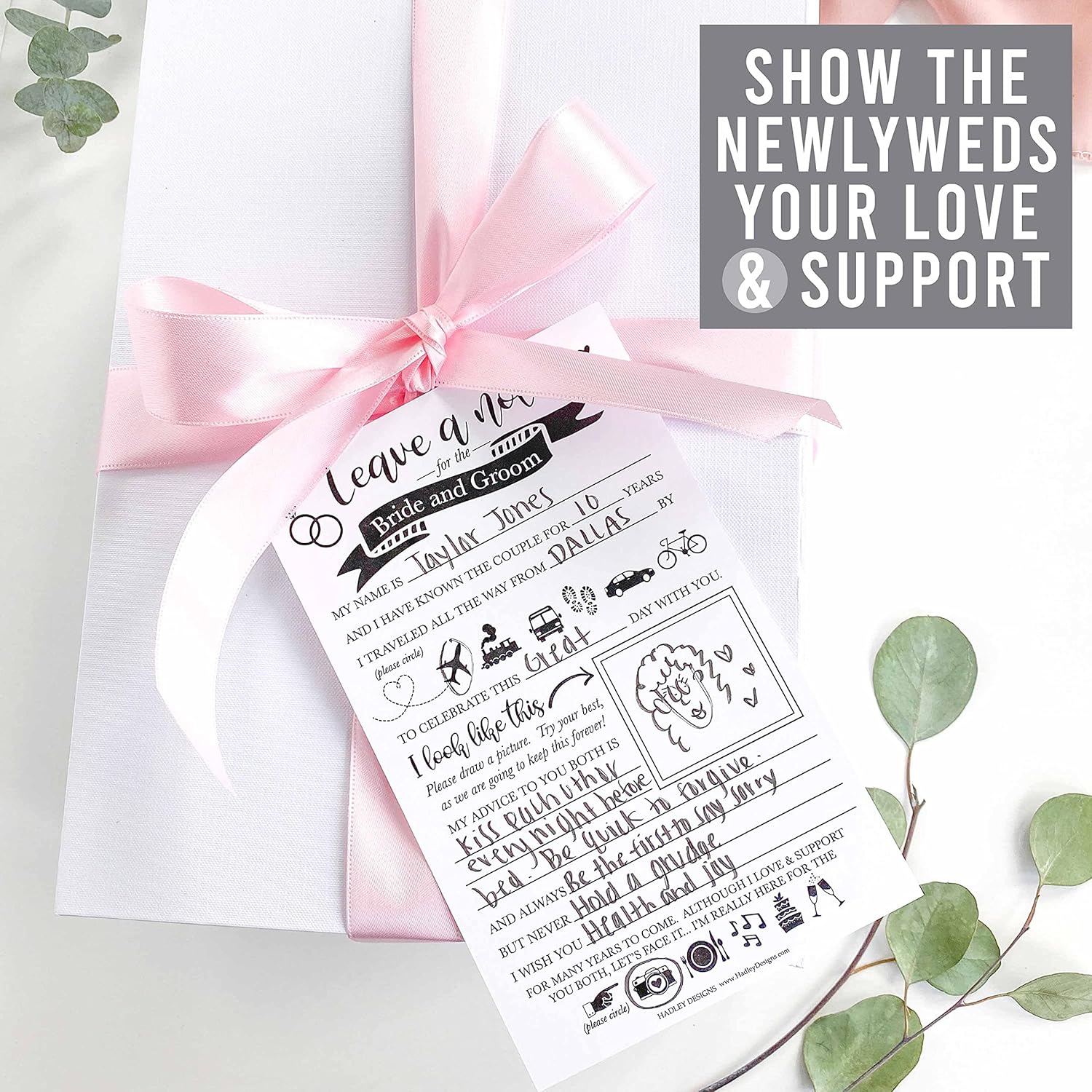 Hadley Designs 25 Wedding Advice Cards For Bride And Groom