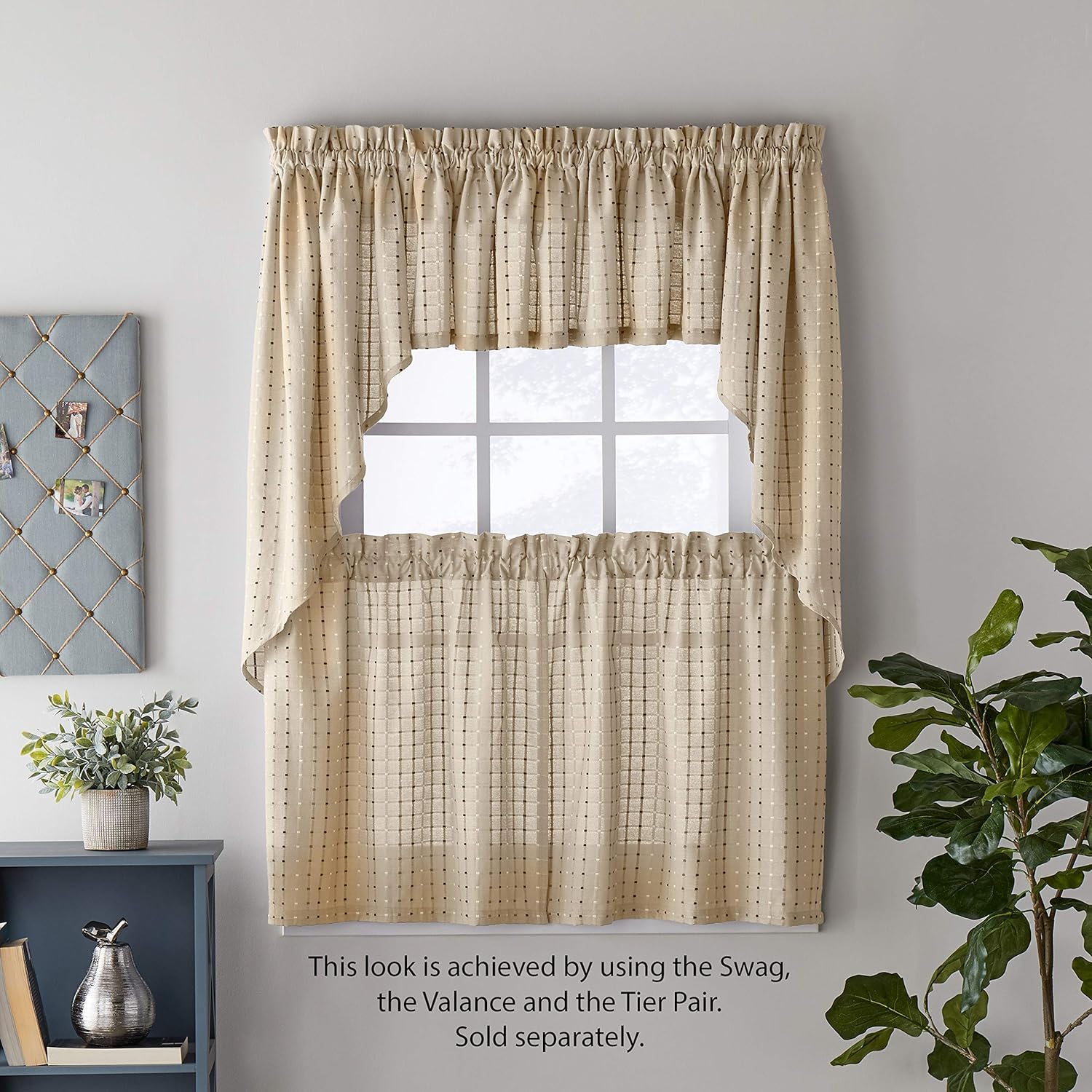 SKL Home Hopscotch Valance 58 in x 13 in Neutral
