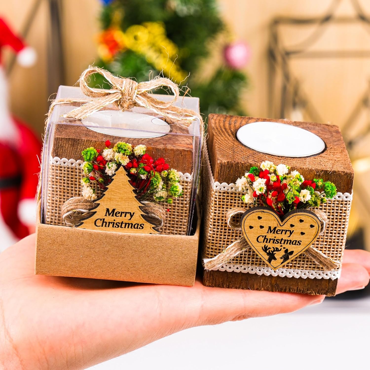 Happy Times Favors Christmas Candle Holders Set of 10
