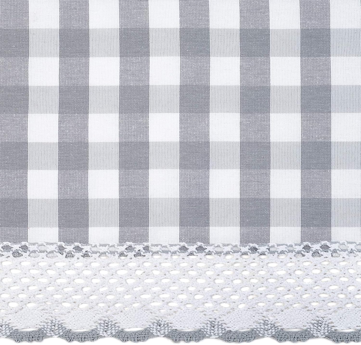 Farmhouse Curtains Buffalo Plaid Gathered Swags Gray 72x63