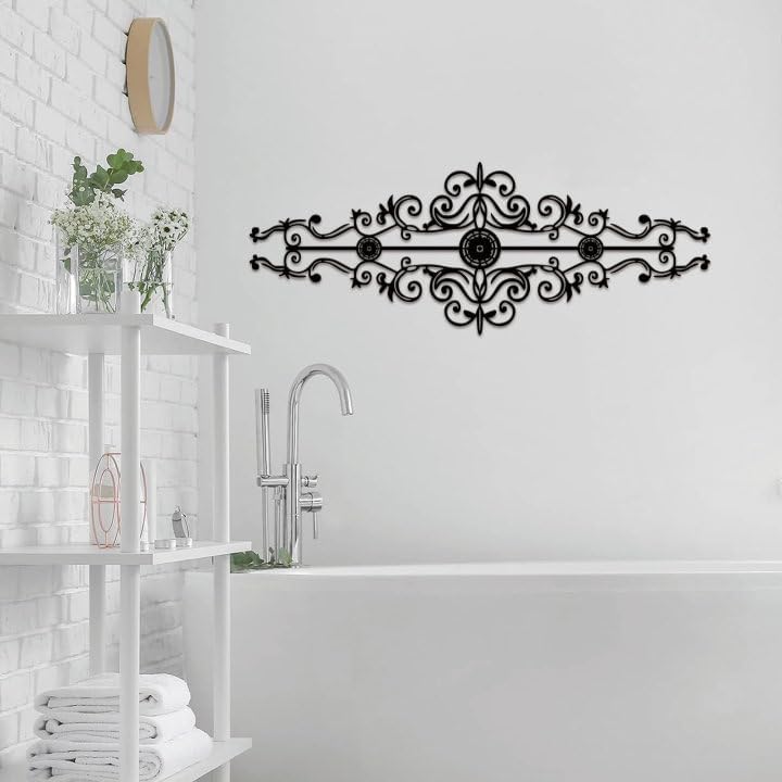 Estart Metal Scroll Wall Decor Rustic Iron Medallion