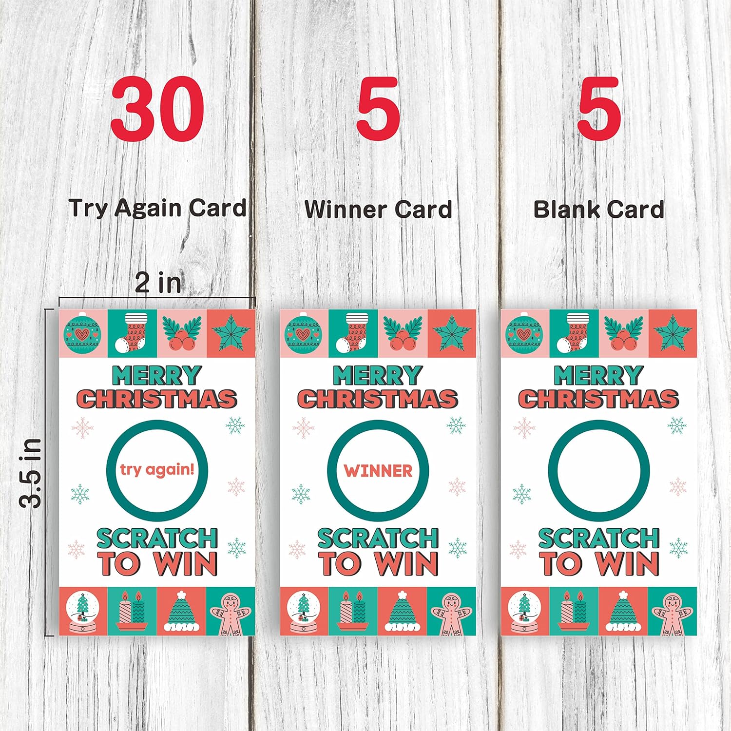 DYIRBIIY Christmas Scratch Off Game Cards 40 Pack