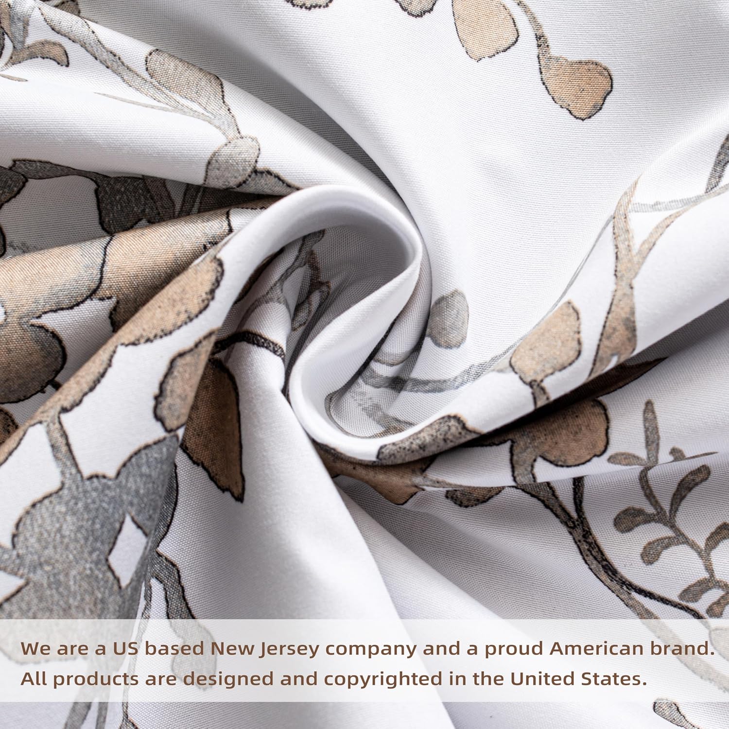 DriftAway Watercolor Floral Valance 52x18 Inch Beige