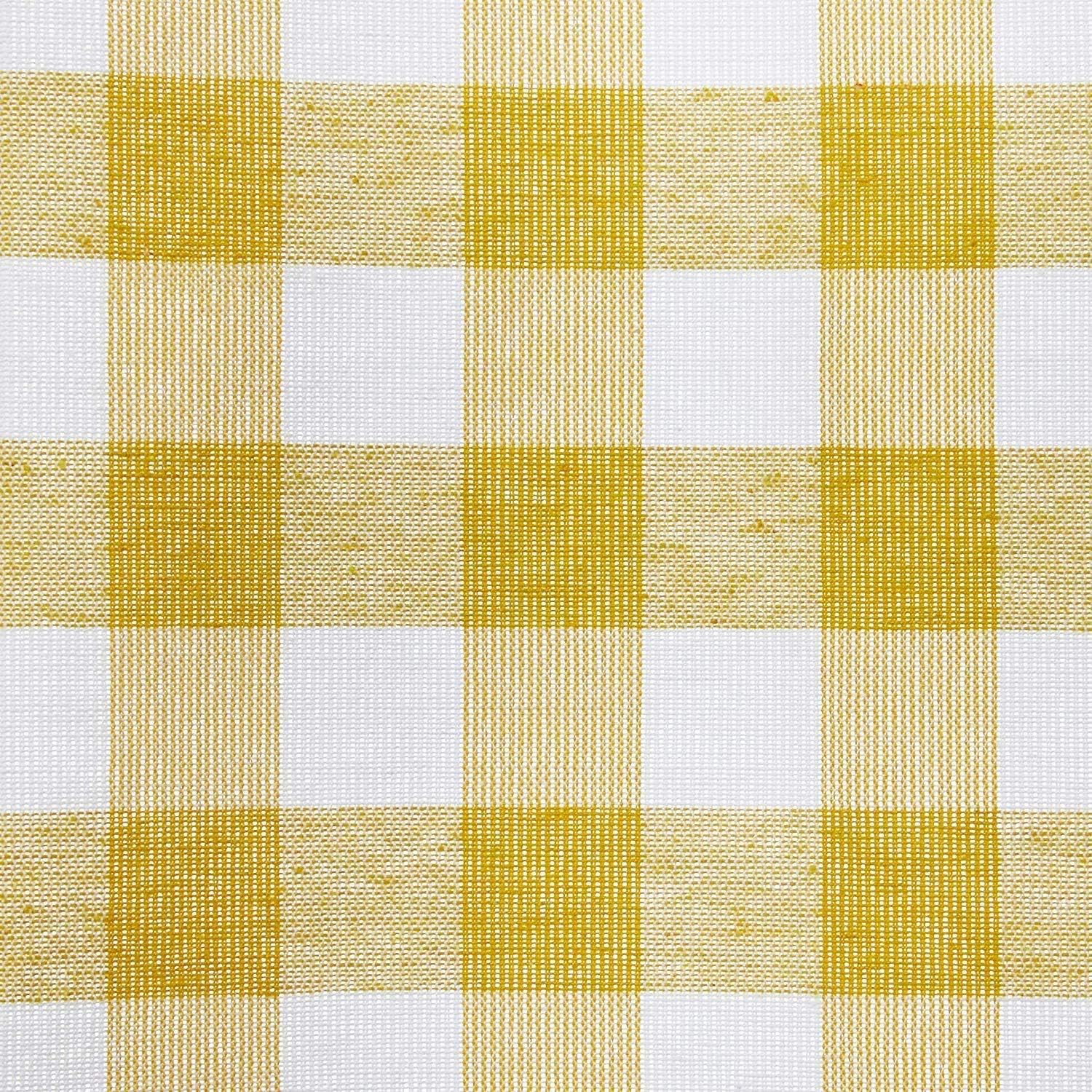 Serenity Home Country Gingham Buffalo Check Plaid Gathered Swag Curtains Pair