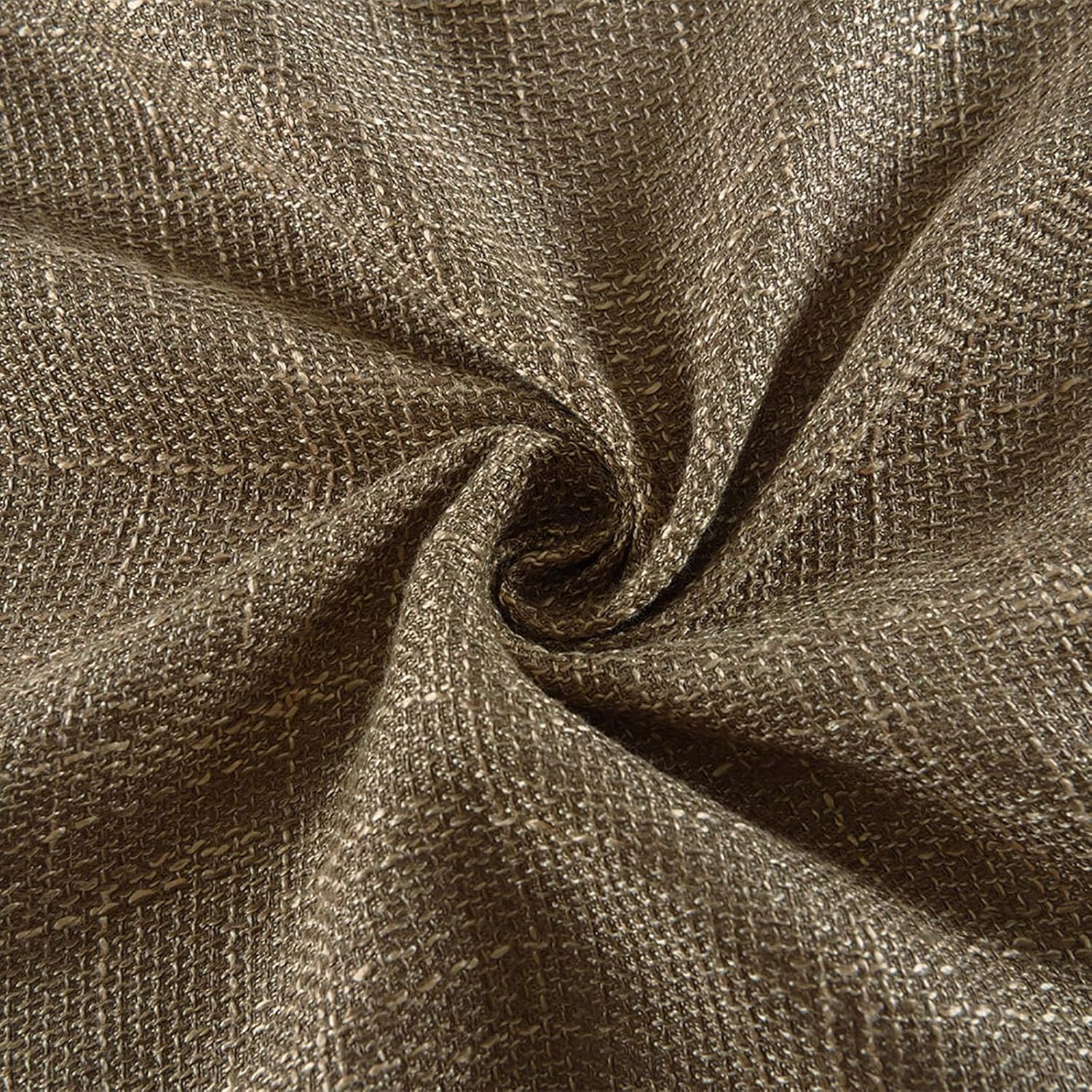 Valea Home Rustic Tan Burlap Look Valance Curtains 2 Panels