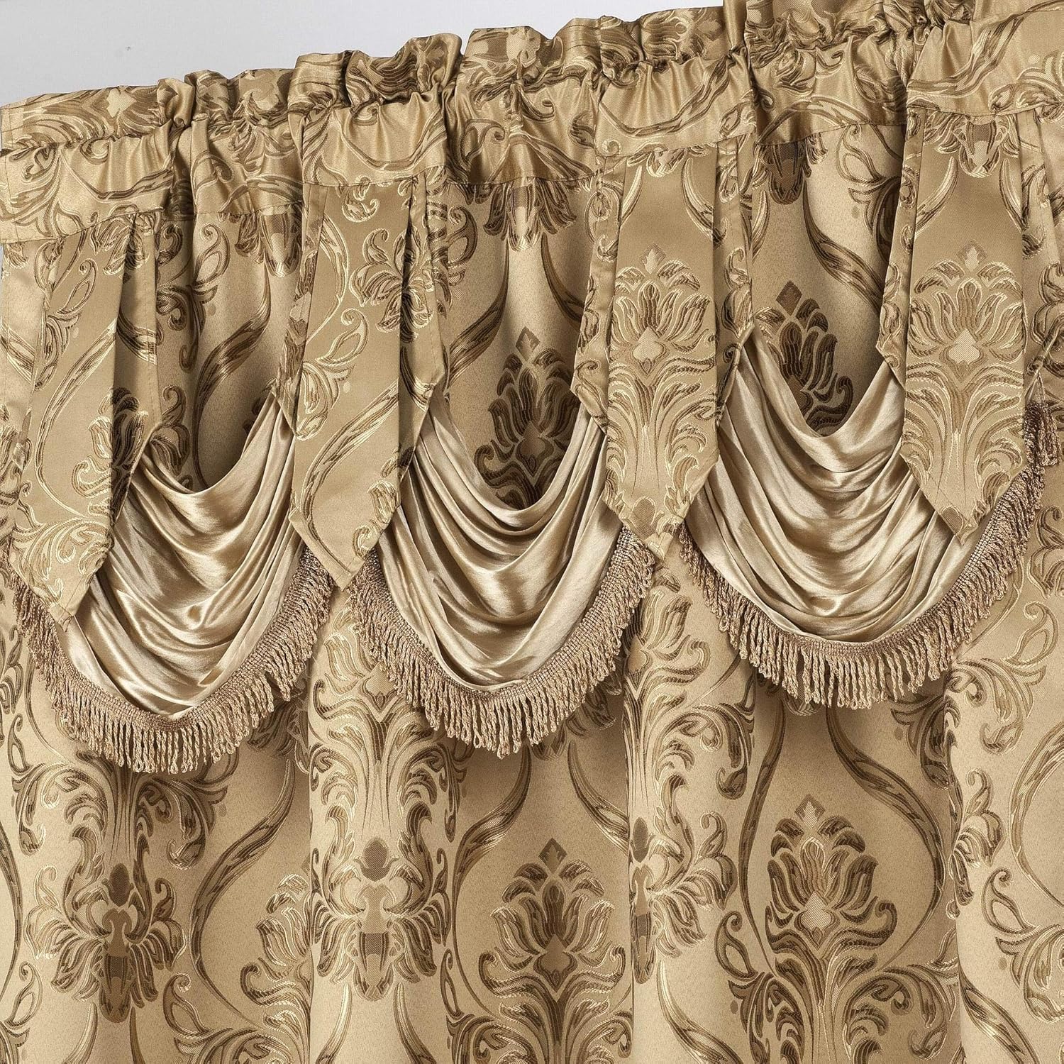 All American Collection 4 Piece Drape Set with Valance and Sheer