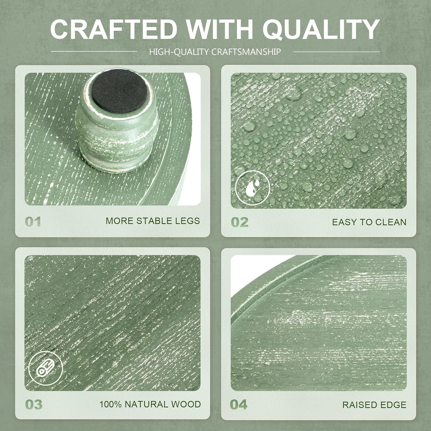 EOSAHR Farmhouse Green Wood Riser for Home Decor