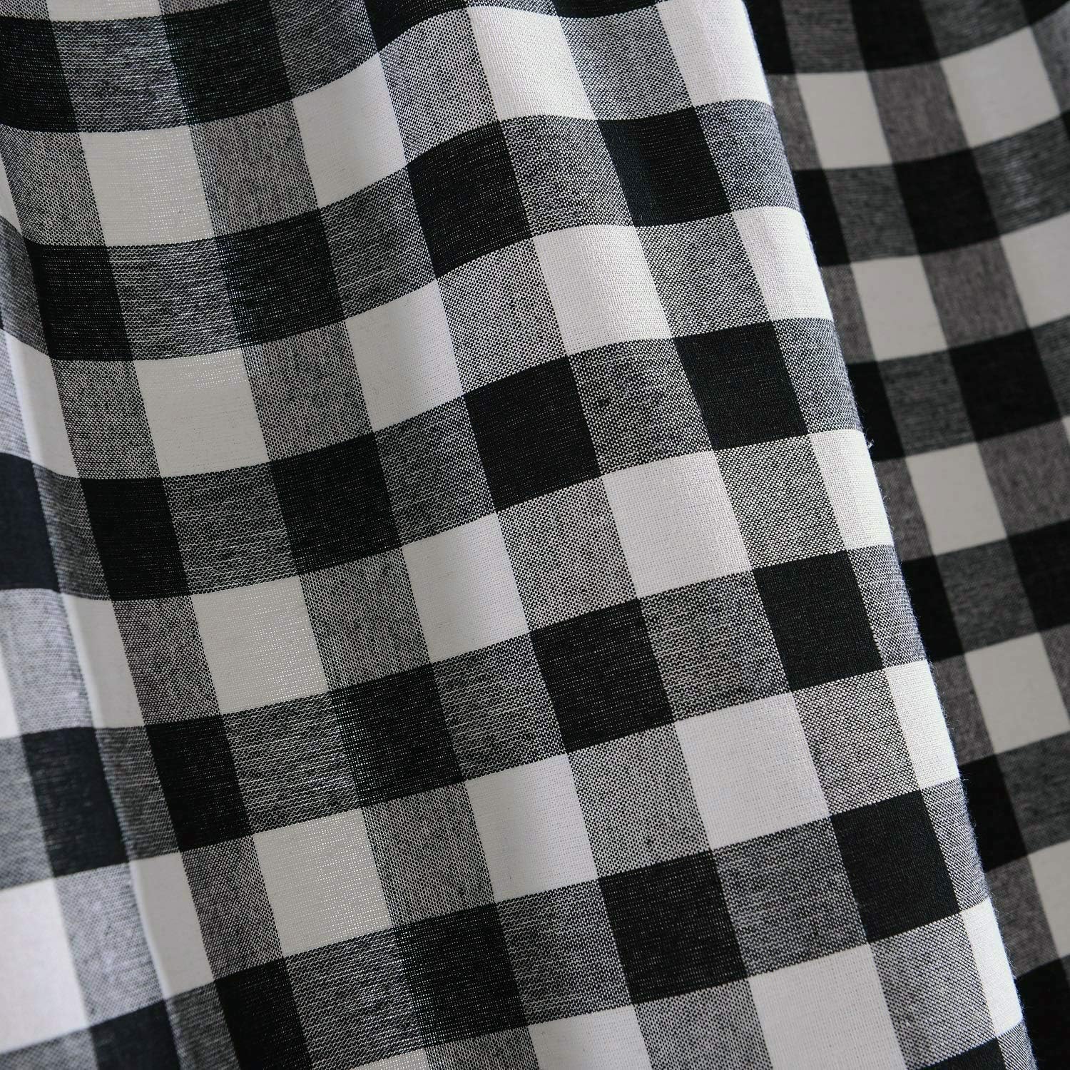 Woven Trends Farmhouse Curtains Buffalo Plaid Swag Pair