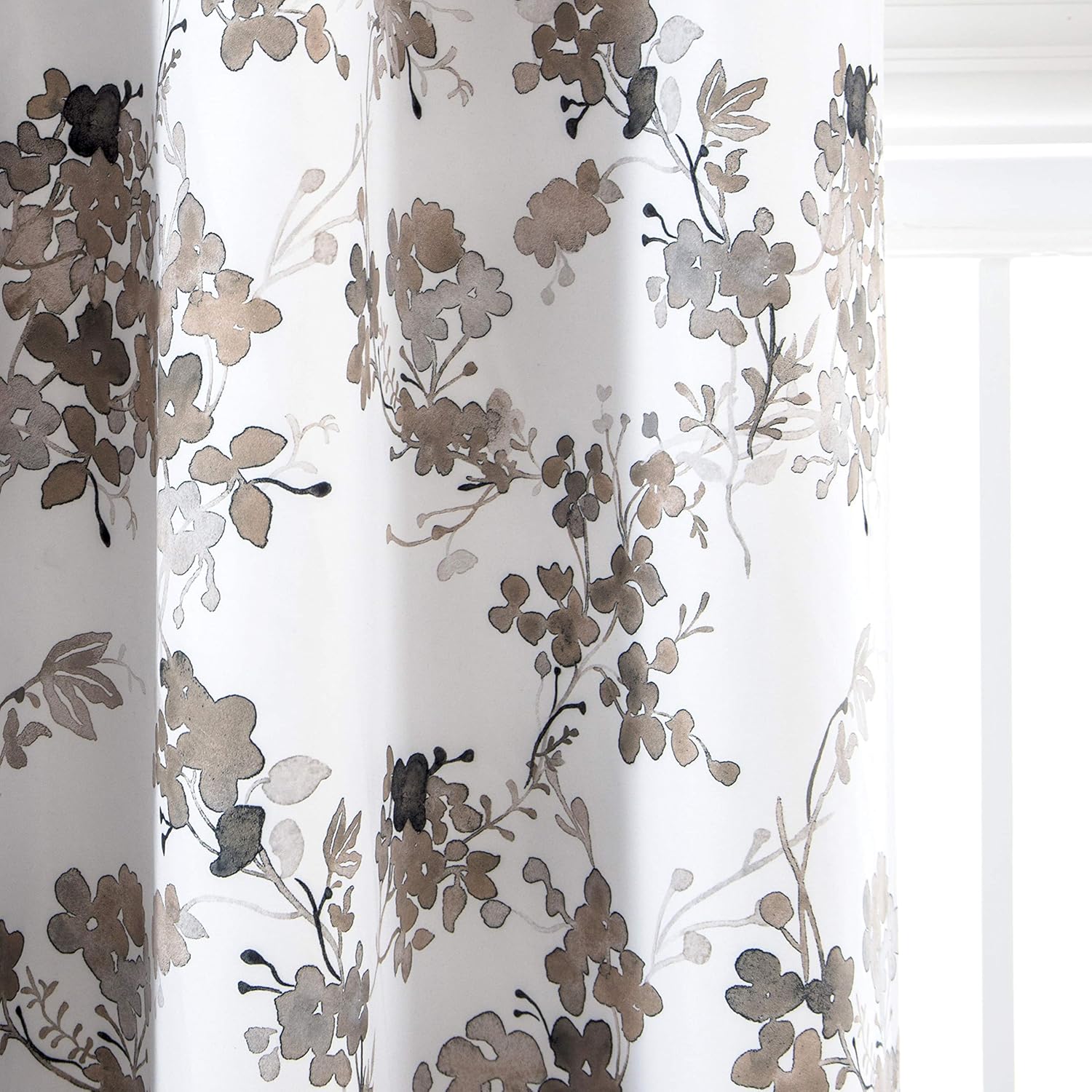 DriftAway Watercolor Floral Valance 52x18 Inch Beige