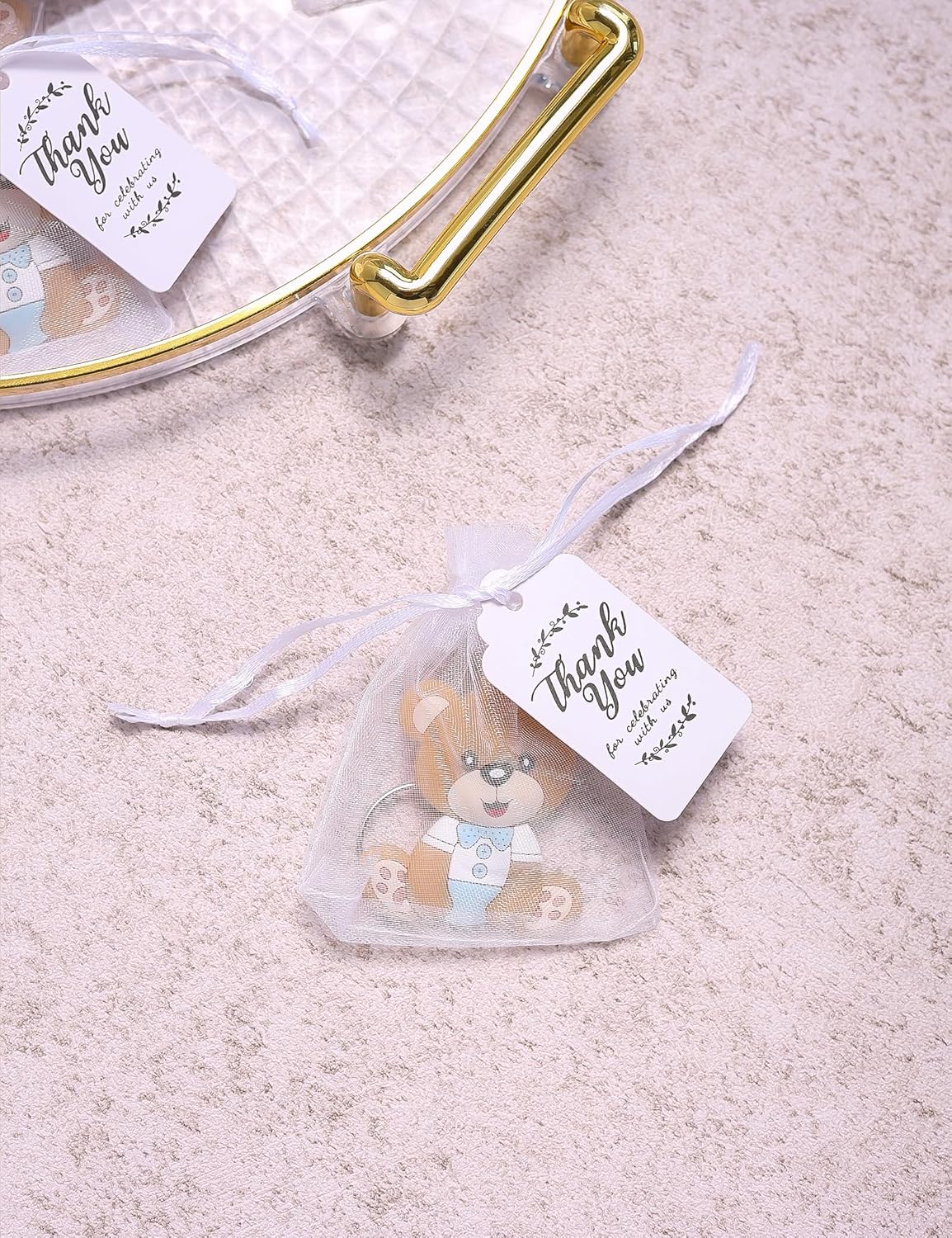 50 Set Animal Bear Keychain Favors for Baby Shower Christening Baptism