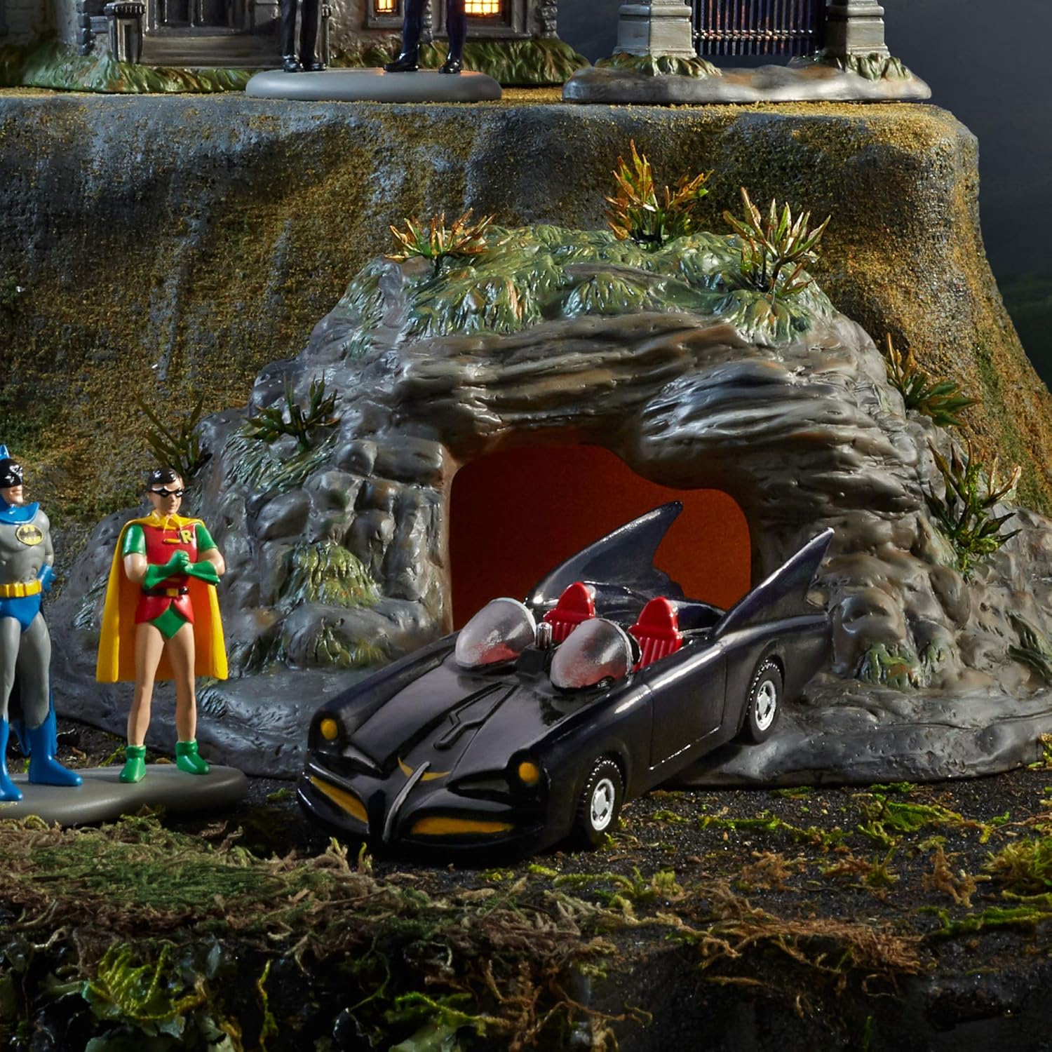 Department 56 DC Comics Batman Batcave and Batmobile Collectible Set