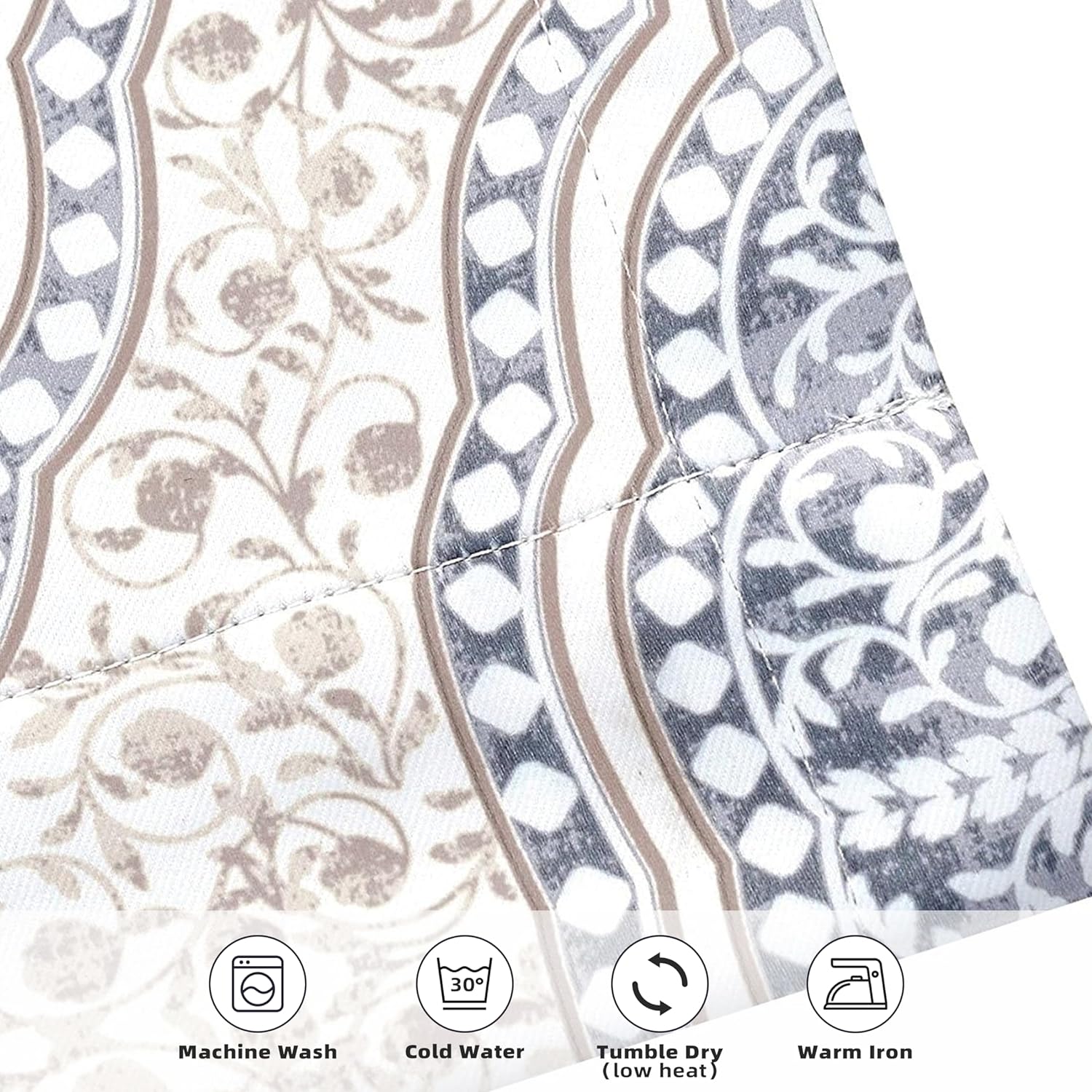 DriftAway Adrianne Damask Floral Valance 52x20 Inch