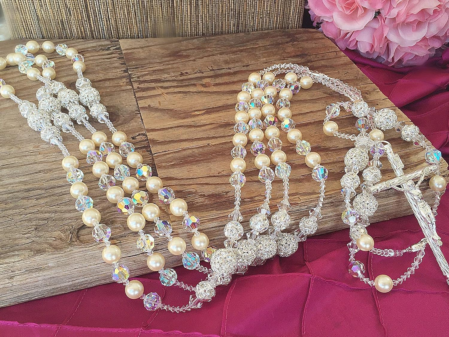 Crystal And Pearls Wedding Lasso Favor